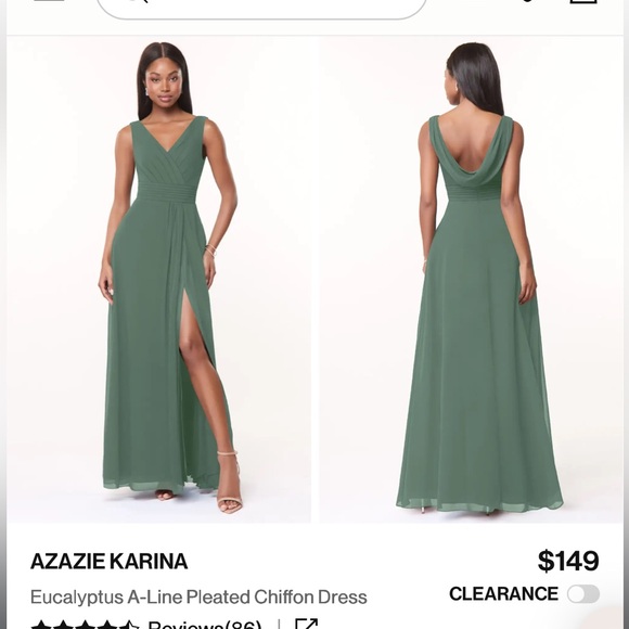 Azazie A16 Eucalyptus Karina Dress - Picture 6 of 6